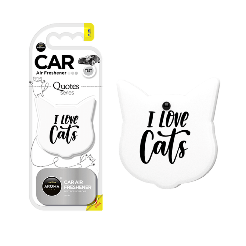 Автомобільний ароматизатор Aroma Car Art Cats Quotes - Fresh Linen (831952)