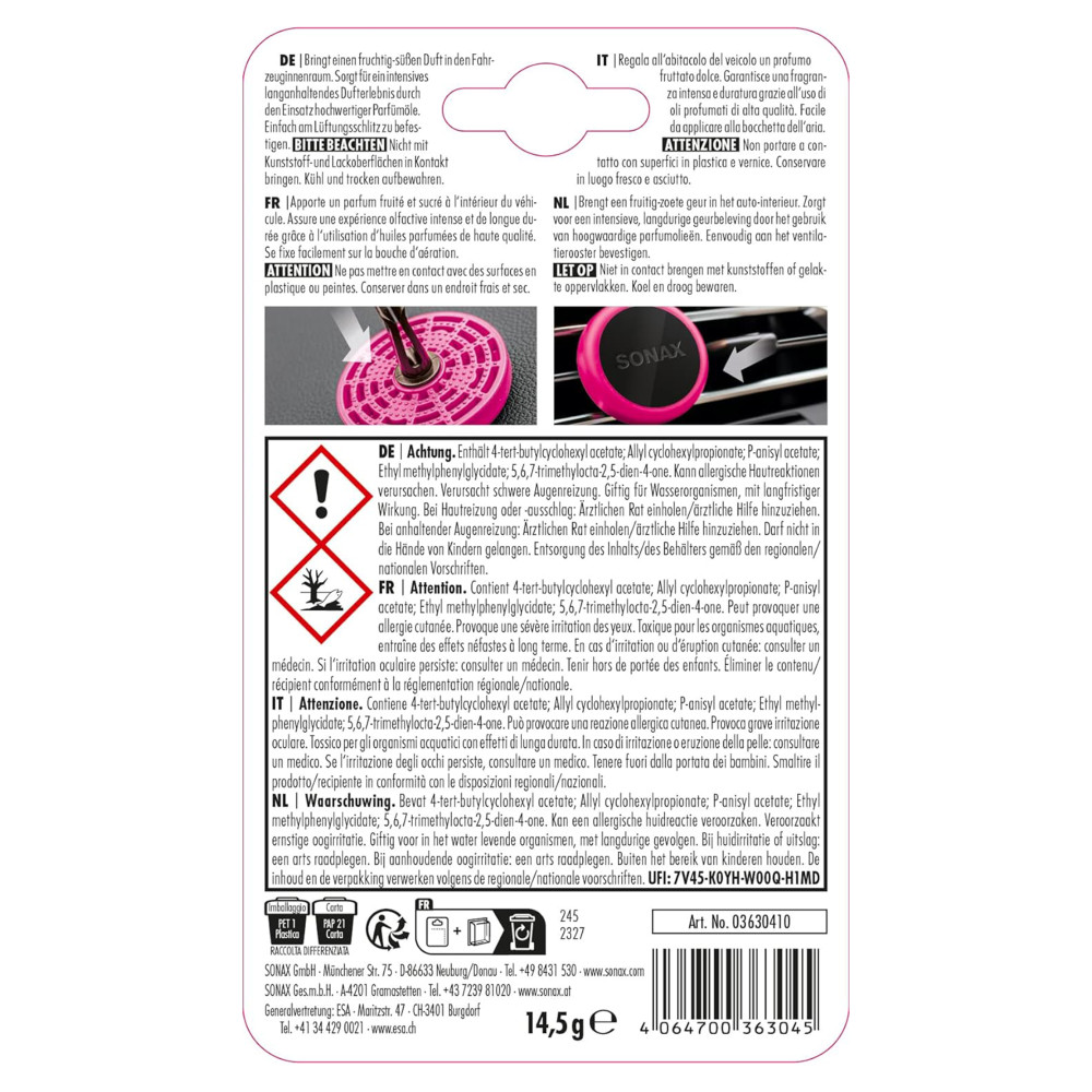 Автомобільний ароматизатор SONAX Air Freshener - Sweet Flamingo (363041)