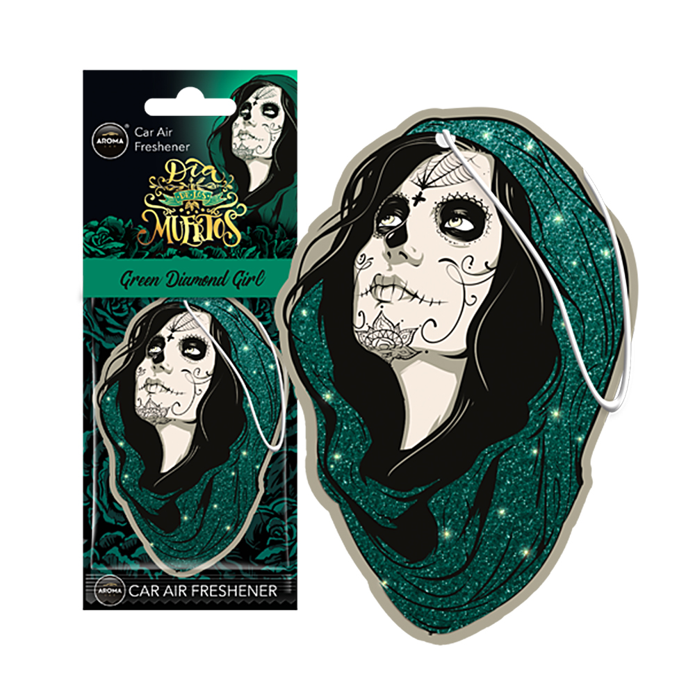 Автомобільний ароматизатор Aroma Car Dia De Los Muertos - Green Diamond Girl (83279)