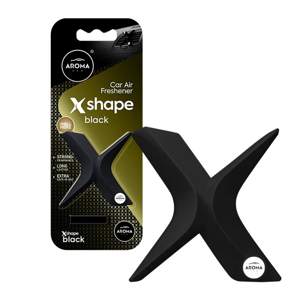 Автомобільний полімерний ароматизатор Aroma Car X Shape - Black (10898)