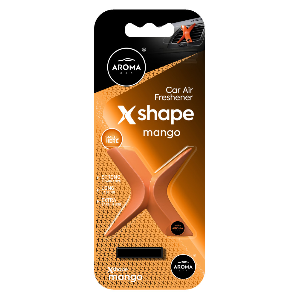 Автомобільний полімерний ароматизатор Aroma Car X Shape - Mango (10899)