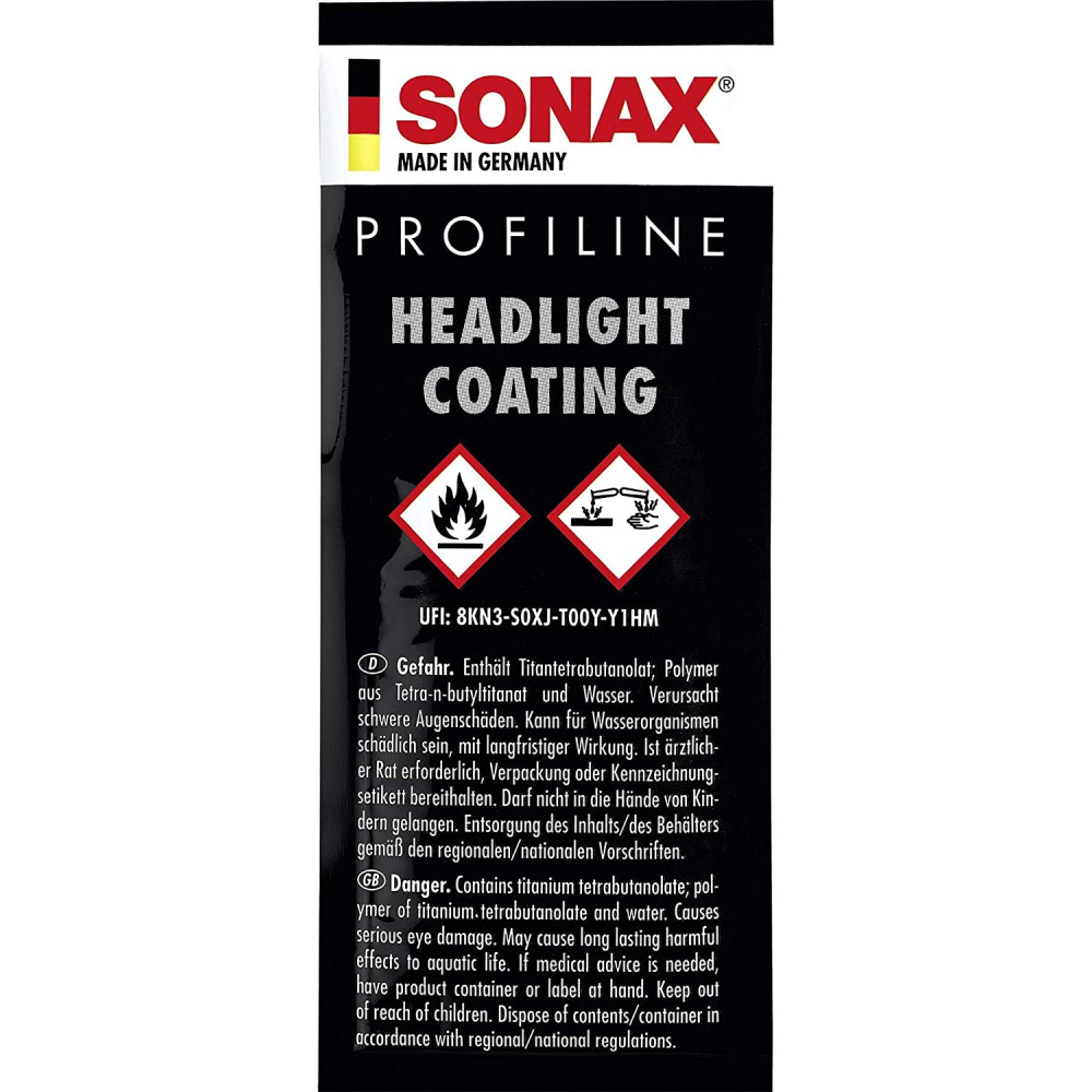 Керамічне захисне покриття для пластикових фар SONAX PROFILINE Headlight Coating UV-filter (276541)