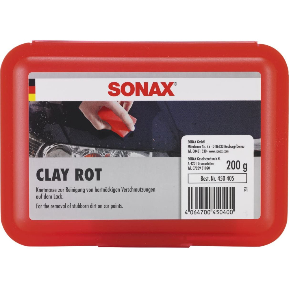 Червона глина для очищення лакофарбових поверхонь 200 г SONAX Clay Rot (450405)