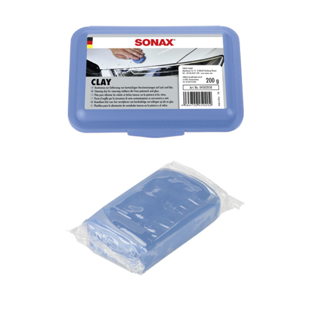 Синя глина для очищення лакофарбових поверхонь і скла 200 г SONAX Clay (450205)