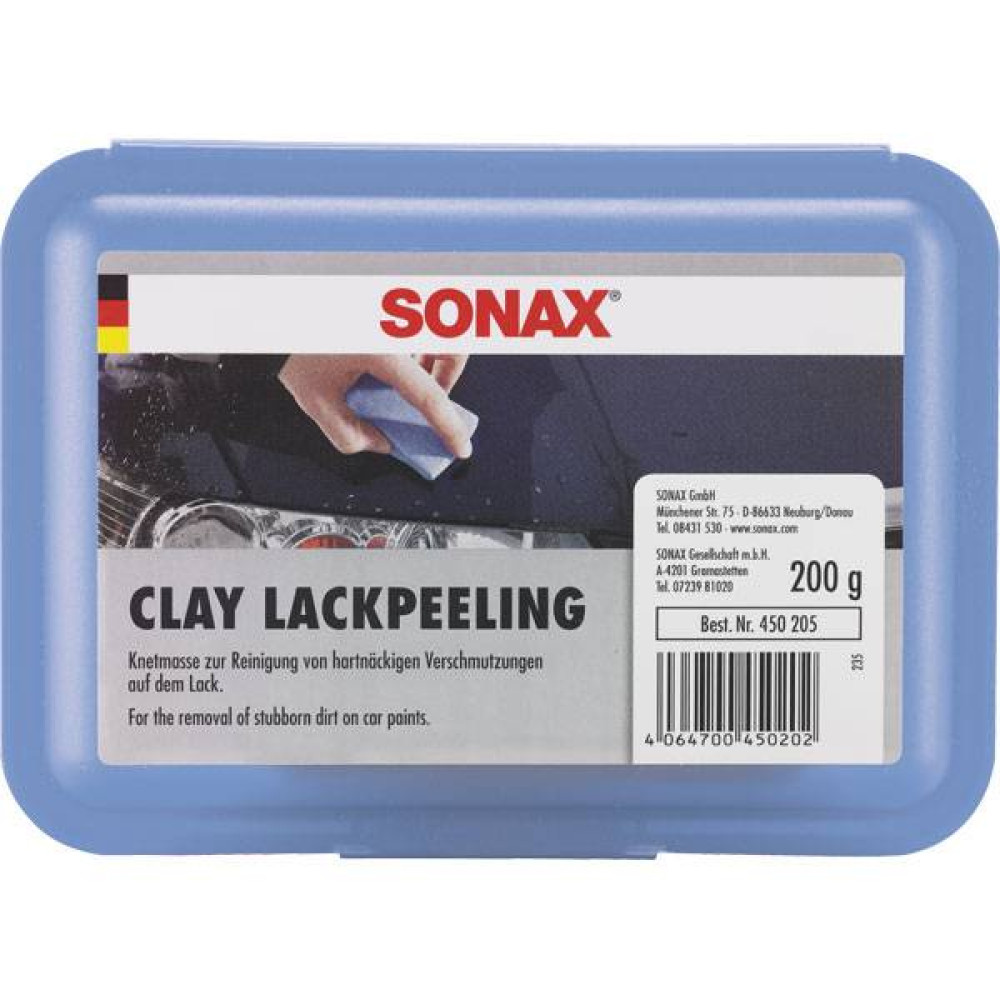 Синя глина для очищення лакофарбових поверхонь і скла 200 г SONAX Clay (450205)