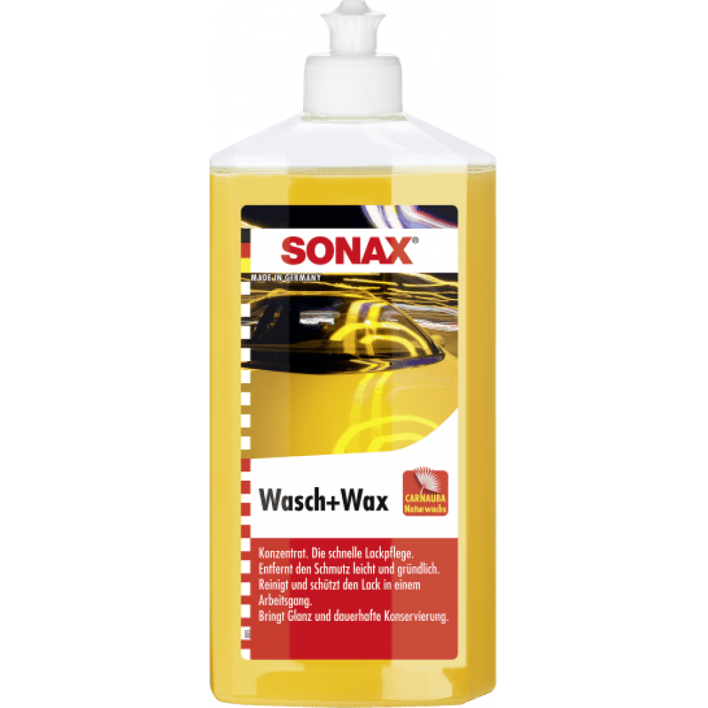 Шампунь для мийки автомобіля з воском 500 мл SONAX Wasch + Wax (313200)