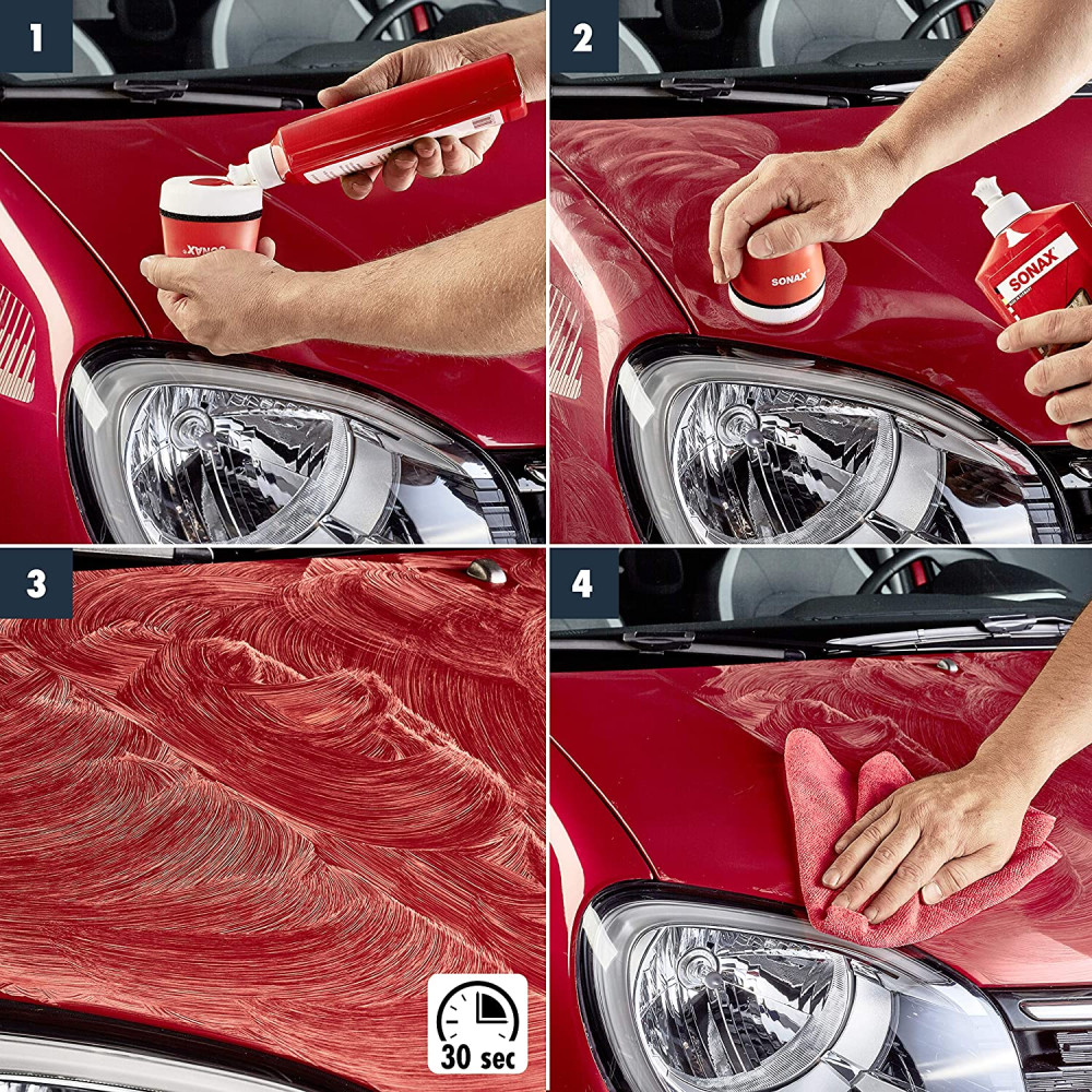 Кольоровий поліроль з воском червоний 250 мл SONAX Polish & Wax Color NanoPro (296441)
