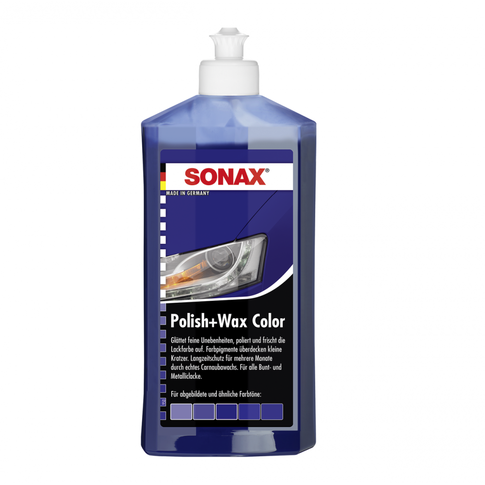 Кольоровий поліроль з воском синій 250 мл SONAX Polish & Wax Color NanoPro (296241)
