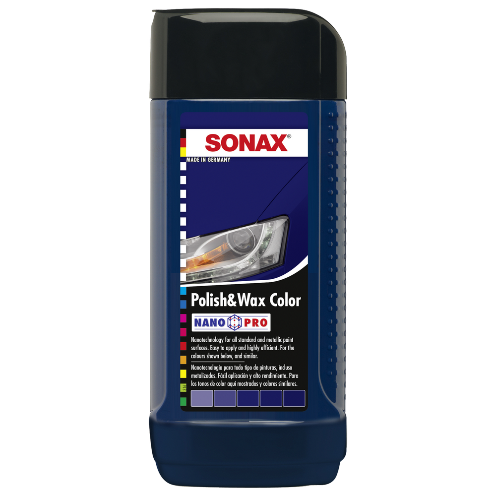 Кольоровий поліроль з воском синій 250 мл SONAX Polish & Wax Color NanoPro (296241)