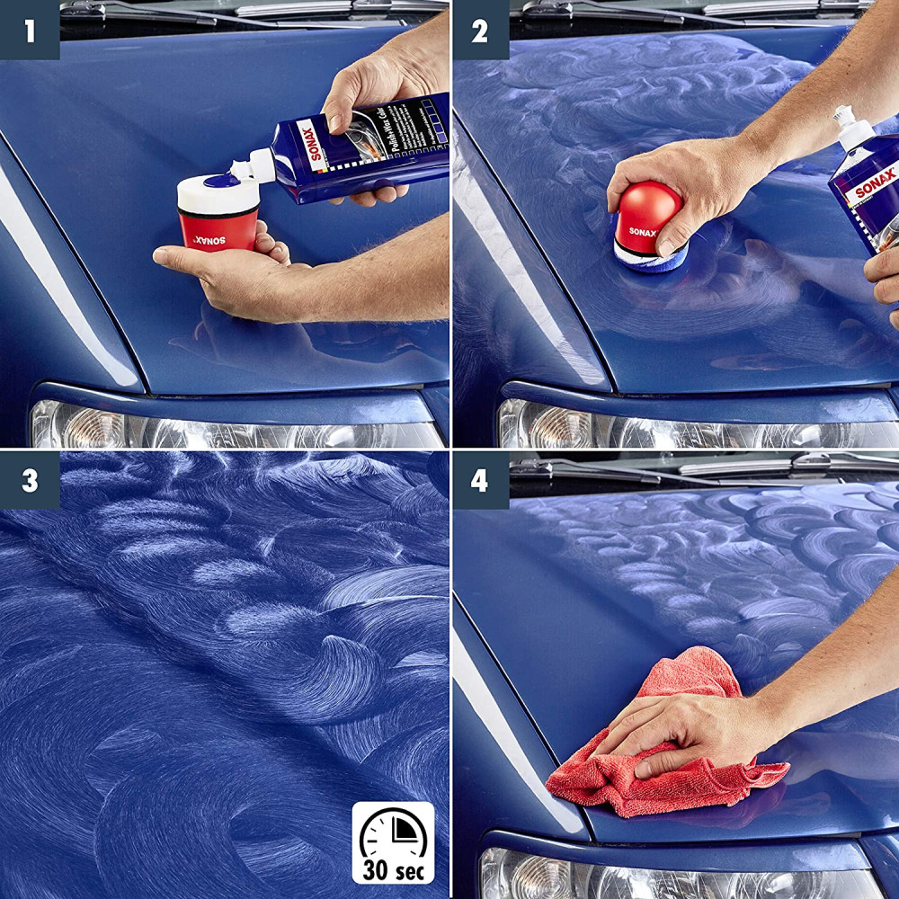 Кольоровий поліроль з воском синій 250 мл SONAX Polish & Wax Color NanoPro (296241)