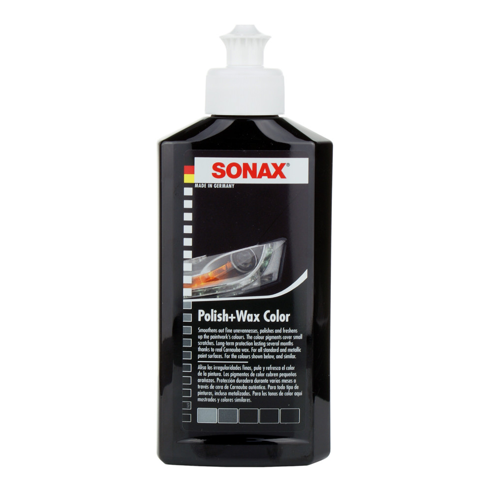 Кольоровий поліроль з воском чорний 250 мл SONAX Polish & Wax Color NanoPro (296141)