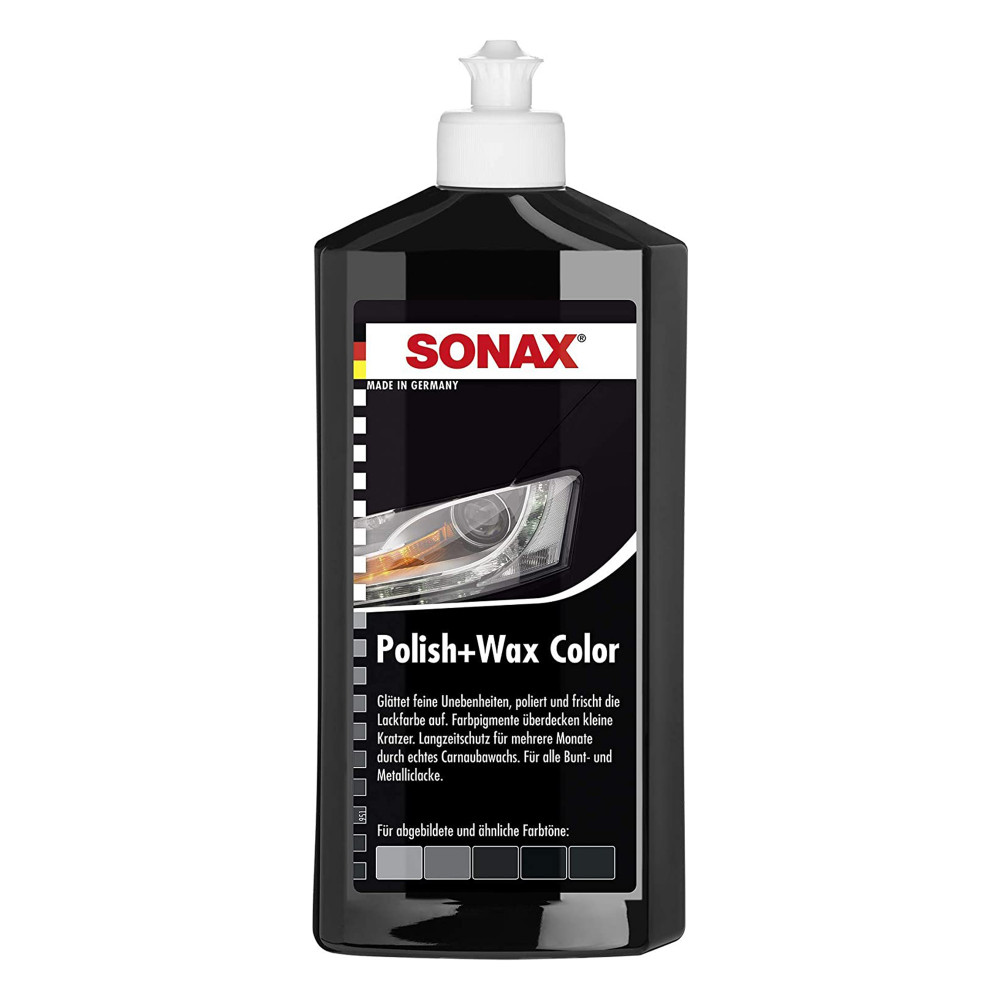 Кольоровий поліроль з воском чорний 500 мл SONAX Polish & Wax Color NanoPro (296100)