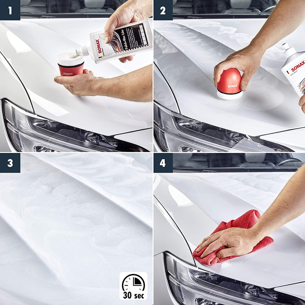 Кольоровий поліроль з воском білий 500 мл SONAX Polish & Wax Color NanoPro (296000)