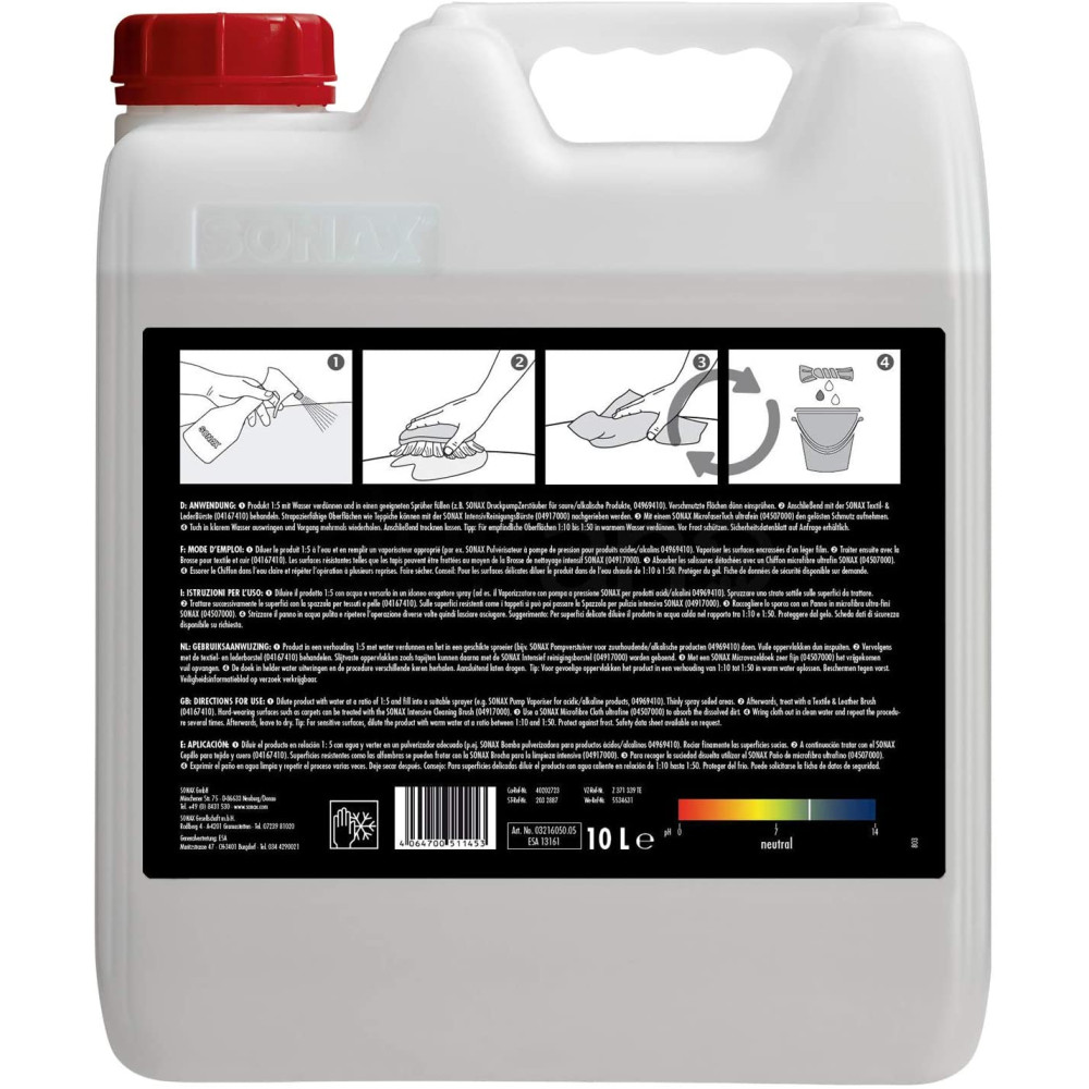 Концентрат очищувача інтер'єру автомобіля 10 л SONAX Interior Cleaner (321605)