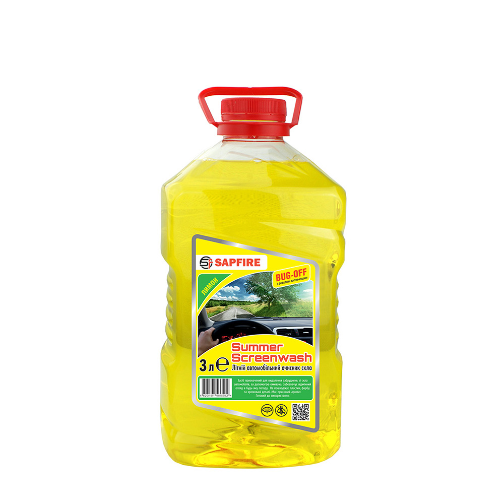 Омивач скла літній SAPFIRE Summer Screenwash 3 л - лимон (400502)