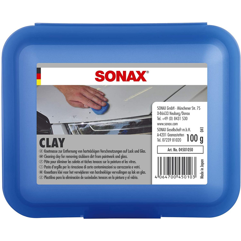 Синя глина для очищення лакофарбових поверхонь і скла 112 г SONAX Clay (450105)