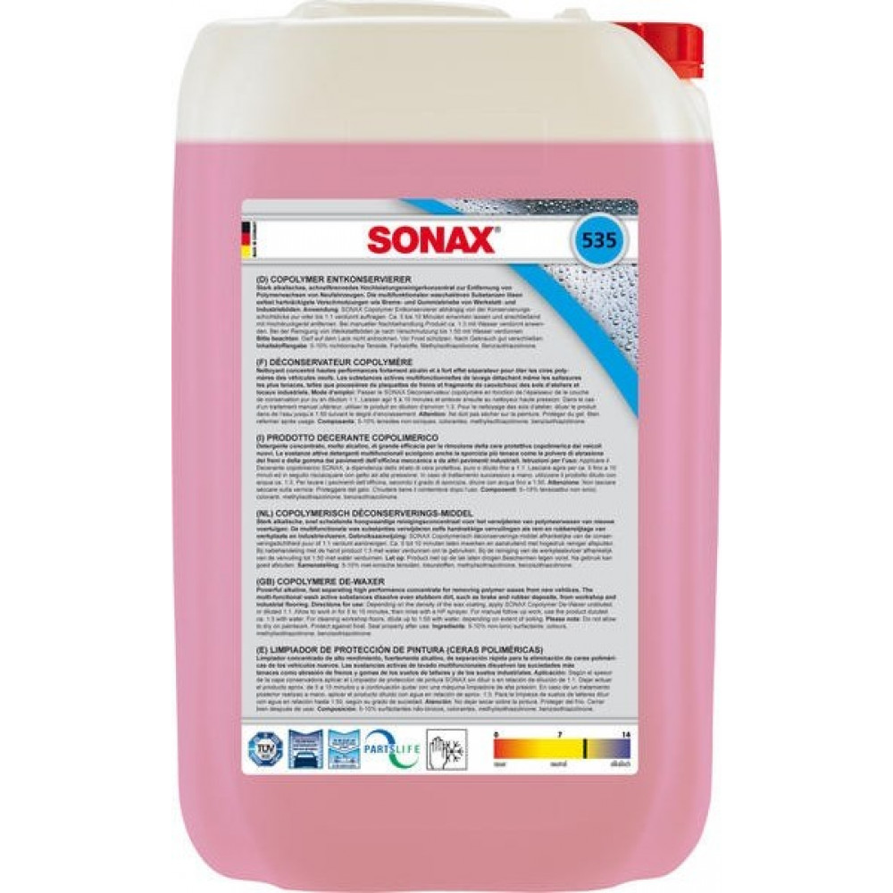 Засіб для розконсервування (очисник воску) 25 л SONAX Copolymer (535705)