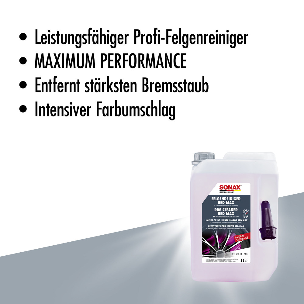 Професійний очисник дисків 5 л SONAX PROFILINE Felgen Reiniger Red Max (231505)