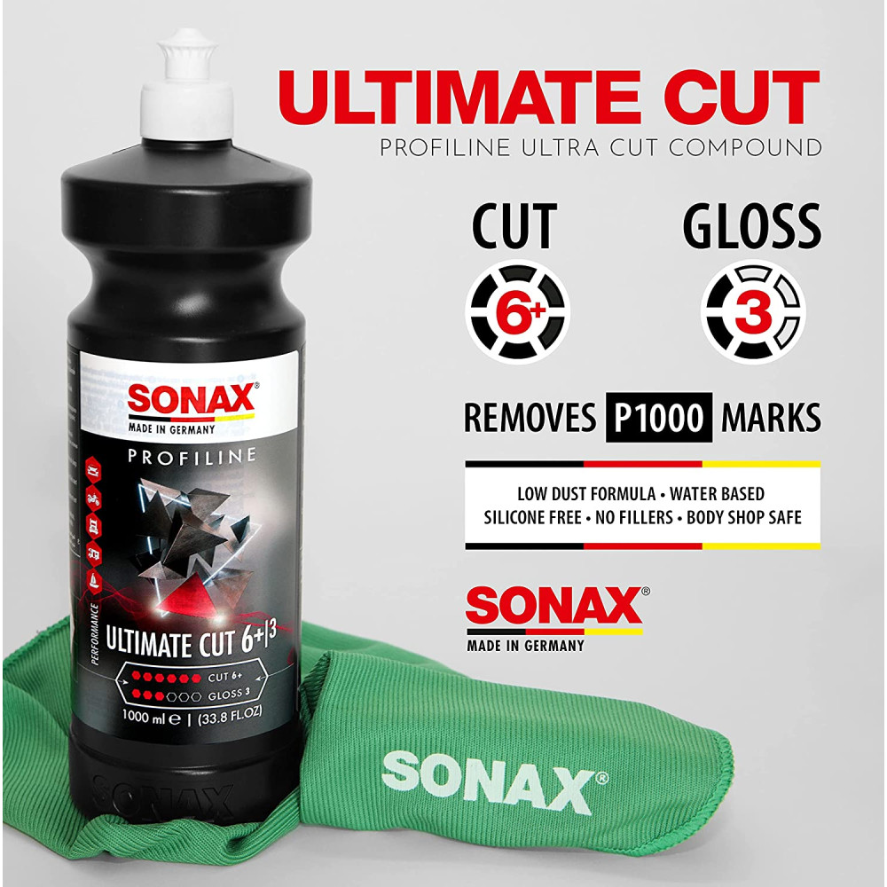 Стартова полірувальна паста для кузова автомобіля 250 мл SONAX PROFILINE Ultimate Cut 6+/3 (239141)