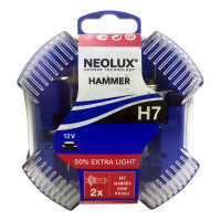 Лампа автомобільна галогенна  NEOLUX HAMMER H7 Extra Light +50% N499EL 2 шт (765819)