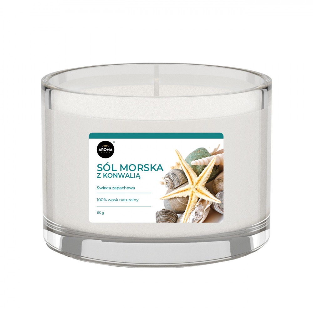 Ароматична свічка Aroma Home, Базова серія - Морська сіль з конвалією 115 г (839422)