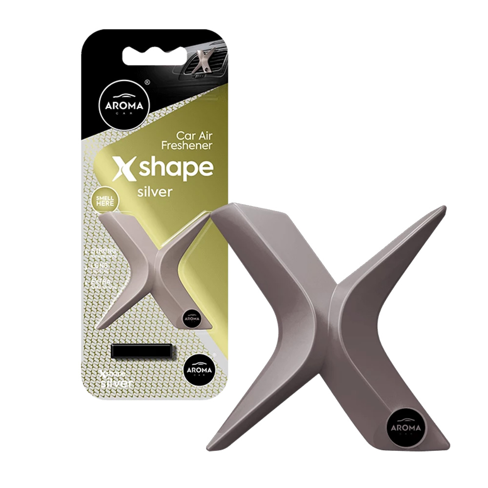 Автомобільний полімерний ароматизатор Aroma Car X Shape - Silver (108997)