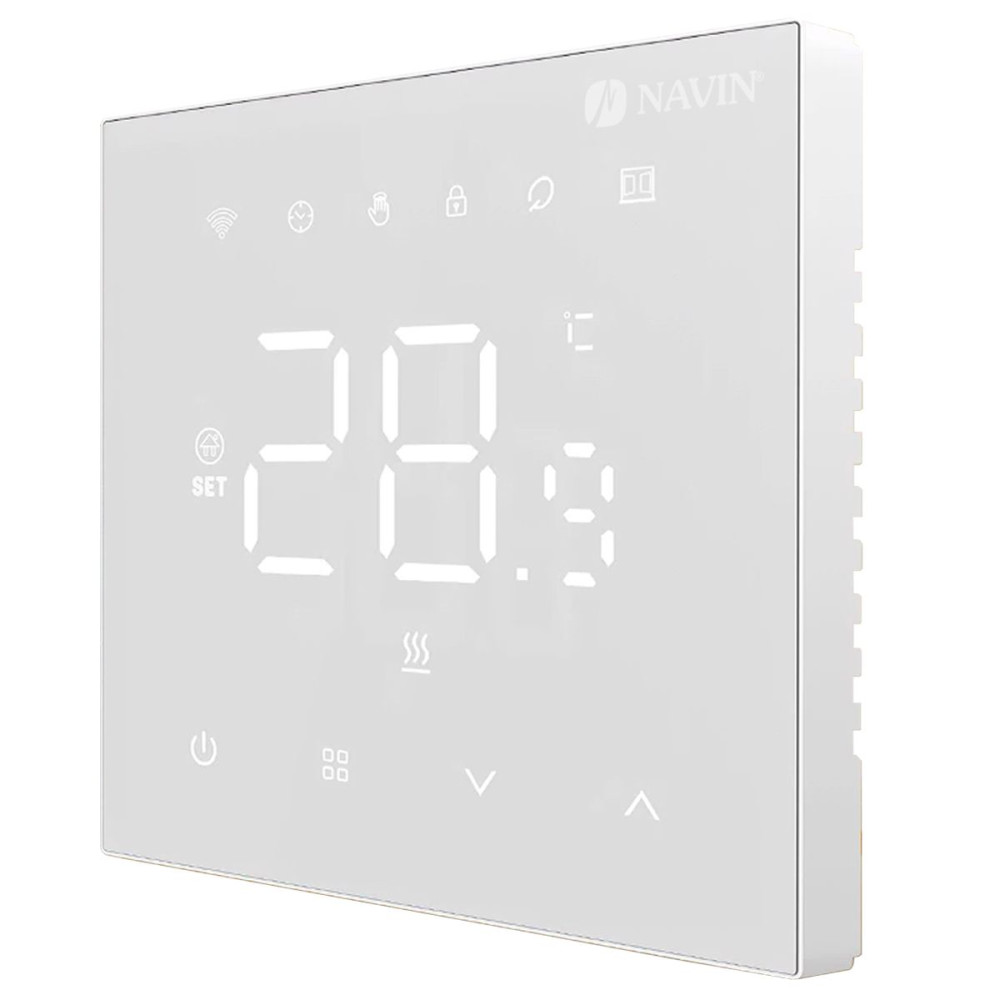 Терморегулятор для теплої підлоги WT410 W-16A з Wi-Fi, білий з зовнішнім датчиком температури