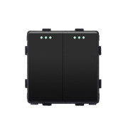 Вимикач універсальний 2-клавішний ELIOS чорний, без рамки