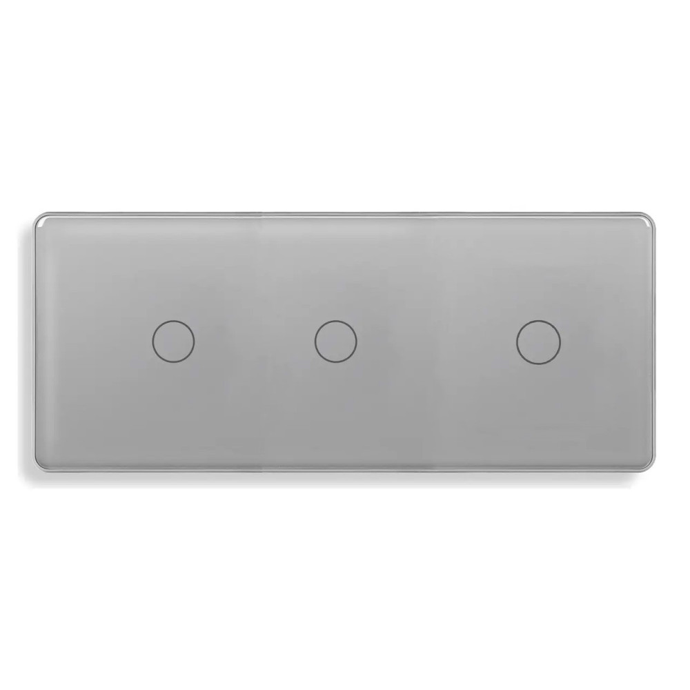 Сенсорний прохідний/перехресний вимикач ELIOS 3 сенсори (1-1-1) сірий скло