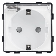 Електрична розетка ELIOS з кришкою IP44, із заземленням, шторки, біла, настінна дизайнерська, 250В 16А