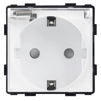 Електрична розетка ELIOS з кришкою IP44, із заземленням, шторки, біла, настінна дизайнерська, 250В 16А