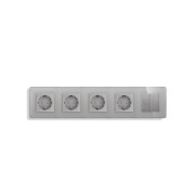 Розетка п’ятимісна ELIOS Силова + Інтернет RJ-45, сіра, настінна, скляна рамка
