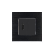 Розетка HDMI WALLPAD, чорна, алюмінієва рамка, настінна для телевізора, дизайнерська