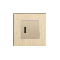 Розетка HDMI WALLPAD, золота, алюмінієва рамка, настінна для телевізора, дизайнерська
