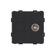 Розетка комп’ютерна RJ-45 і ТВ WALLPAD чорна, настінна дизайнерська