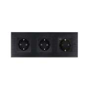 Розетка WALLPAD з USB A+C 20Вт, із заземленням, шторки, чорна, алюмінієва рамка, 250В 16А