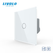 Сенсорний димер LIVOLO, прохідний, білий, скляна панель, 2 А 230 В,
