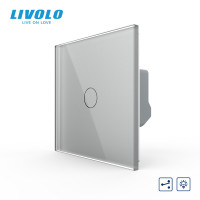 Сенсорний димер LIVOLO, прохідний, сірий, скляна панель, 2 А 230 В,