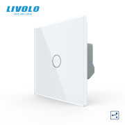 Розумний прохідний вимикач LIVOLO сенсорний білий скло Wi-Fi