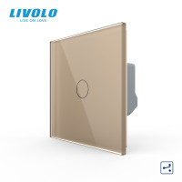 Розумний прохідний вимикач LIVOLO сенсорний золотий скло Wi-Fi
