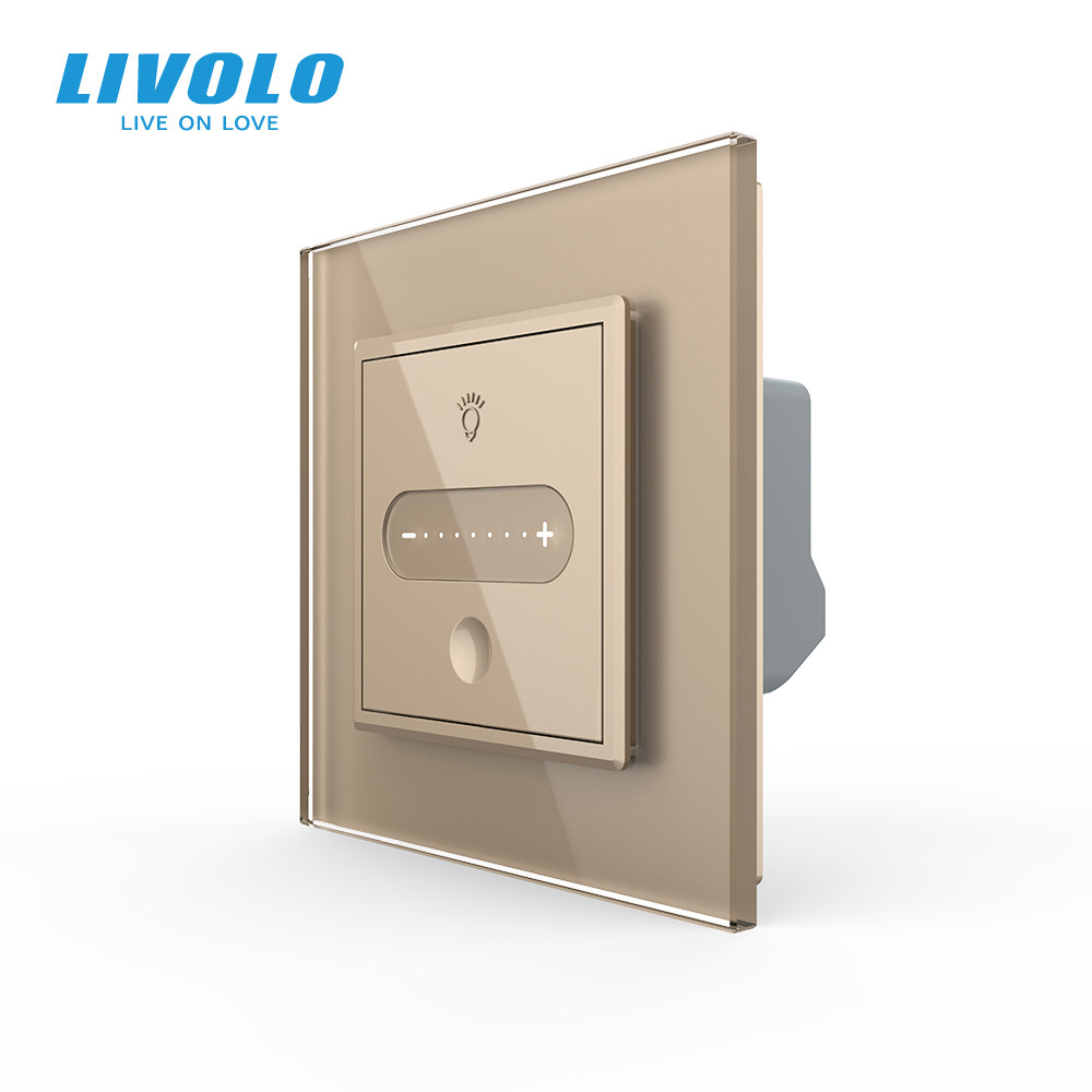 Розумний сенсорний прохідний димер LIVOLO, золото, скло