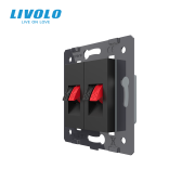Hi-Fi аудіо розетка LIVOLO, для колонок і підсилювачів, чорна, настінна дизайнерська, скляна рамка
