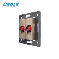 Hi-Fi аудіо розетка LIVOLO, для колонок і підсилювачів, золота, настінна дизайнерська, скляна рамка