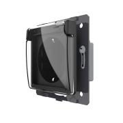 Електрична розетка LIVOLO з кришкою IP44, із заземленням, шторки, чорна, настінна дизайнерська, 250В 16А