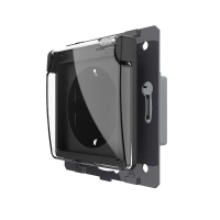 Електрична розетка LIVOLO з кришкою IP44, із заземленням, шторки, чорна, настінна дизайнерська, 250В 16А