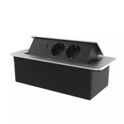 Меблева розетка LIVOLO з USB-A та USB Type-C 36 Вт, у стільницю, плавне відкриття, алюміній, срібна