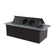 Меблева розетка LIVOLO з USB-A та USB Type-C 36 Вт, у стільницю, плавне відкриття, алюміній, сіра