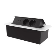 Меблева розетка LIVOLO з USB-A та USB Type-C 36 Вт, у стільницю, плавне відкриття, алюміній, біла