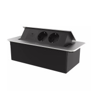 Меблева розетка LIVOLO з USB Type-C 45 Вт, у стільницю, плавне відкриття, алюміній, срібна