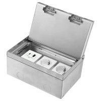 Розетка підлогова LIVOLO, прихованого монтажу, 2 розетки, USB-A та USB Type-C 36 Вт, нержавіюча сталь, срібна